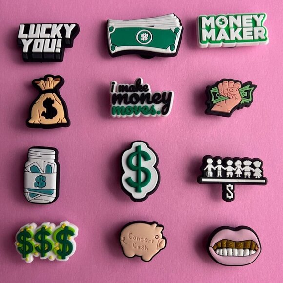 None Accessories - COPY - Money Crocs Shoe Charms Set of 12 - jibbitz Charms
